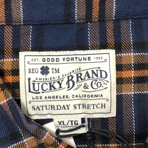 Men’s Lucky Brand Plaid Saturday Stretch Shirt XL - Picture 4 of 8